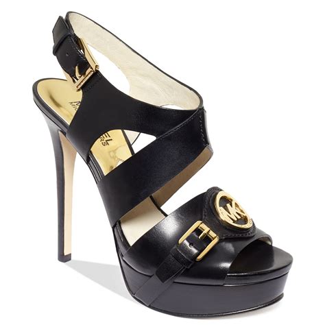 michael kors sandals flatform black leather|Michael Kors black sandals sale.